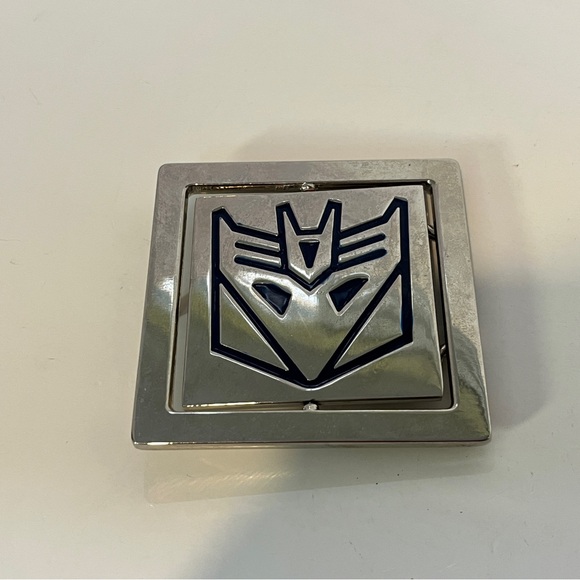Transformers Belt Buckle Silver Metal & Red Flip Reversible Autobots - Picture 2 of 8